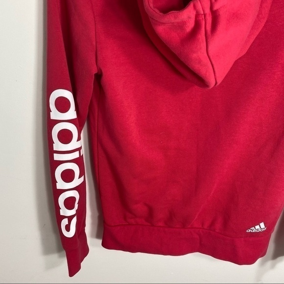 Adidas Pink Full Zip Sweatshirt Women’s Small Hood - Picture 3 of 6